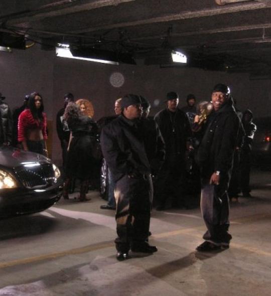 Music video shoot with Junior Mafia in Brooklyn, NY warehouse 